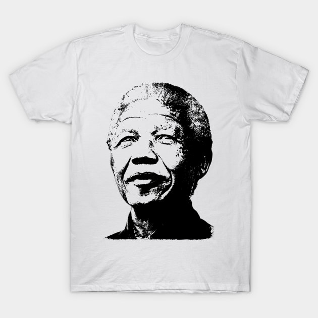 Nelson Mandela Portrait Pop Art T-Shirt by phatvo